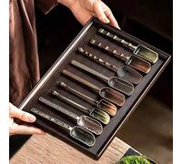 Cuillère à thé en alliage avec Texture nuage de bon augure rétro, outil de prise de thé Kung Fu, pelle à thé, outils de préparation du thé pour le bureau et la maison Bronze-Cloud
