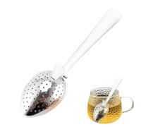 Cuillère à thé en métal - Outil d'infuseur à fermeture rapide | Passoire à feuilles mobiles à trou fin avec long manche - Diffuseur en maille réutilisable pour boissons chaudes - Cuillère à infuser