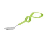 Cuillère Adaptative Anti-tremblement en Acier Inoxydable et Plastique | Usage à Domicile Établissement, Structure Ergonomique Légère, des Éclaboussures, Poignée Verte