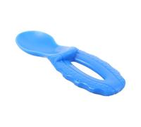 Cuillère Adaptative Souple en Silicone, Poignée Ronde, Bleu | Solution Flexible et Légère, Usage en Prisons et Établissements Psychiatriques, pour Aidants et Personnes Handicapées
