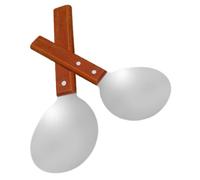 Cuillère Alimentaire en Acier Inoxydable avec Manche en Bois | Surface Polie et Lisse, Prise Ergonomique Antidérapante, pour Service de Soupe et Riz en Usage Professionnel