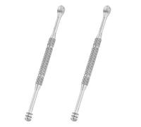 Cuillère auriculaire 2 pièces, grattoir d'oreille, outil d'élimination du cérumen, cure-oreille à Double extrémité, cuillère légère et Portable pour adultes
