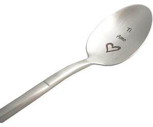Cuillère avec message d'amour "Je t'aime", idée cadeau originale et personnalisée pour Noël, anniversaire, ou fête. Cuillère à café/dessert avec coffret cadeau à offrir à un être cher