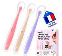 Cuillere Bebe 1er Age (3 Pièces) Cuillère Bébé en Silicone Souple