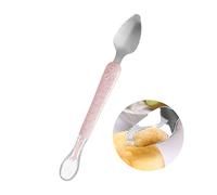 Cuillere Bebe, Cuillere Bebe Silicone 1er Age Bebe Sans Bpa Nourriture Complémentaire Gratter Des Fruits s'Adapte à La Bouche De Bébé Passe Au Micro-Ondes, Au Lave-Vaisselle Et Au Congélateur (Rose)