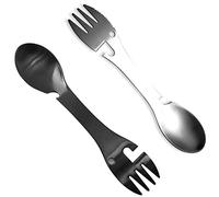 Cuillere Camping, Witbicg Cuitochette Cuillère Fourchette, 2 Pièces Cuillère Fourchette Camping Il Est Possible d'Ouvrir Des Bouteilles, De Couper De La Nourriture, Pour Le Camping Et La Sortie