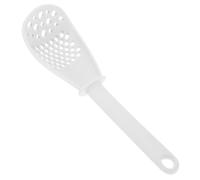 Cuillère Cuisine Multifonction en PP Blanc, Écumoire à Égoutter | Fond Bombé Perforé, Design sans Joint, Trou D’accrochage, pour Légumes et Potiron