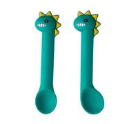 Cuillère D'Alimentation Douce En Silicone Pour Bébé, Vaisselle, Cuillères De Dessin Animé De Dinosaure, Ustensiles D'Apprentissage Pour Nourrissons, 2 Pièces/Ensemble