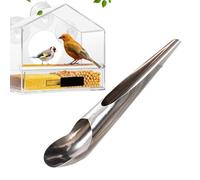 Cuillère d'alimentation pour perroquets - Guide d'alimentation pour oiseaux en acier inoxydable long, pendentif durable pour perroquets et petits oiseaux | Fournitures essentielles d'alimentation et