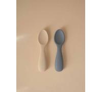 Mushie Cuillères De Démarrage en Silicone | Lot De 2 Cuillères Pour Tout-Petits | Pour Bébé Pour Apprendre à Manger Seul | Lavable au Lave-Vaisselle | Tradewinds/Shifting Sand