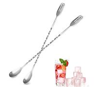 Cuillère de bar Cuillère à mélanger les cocktails en acier inoxydable, cuillère à long manche pour les cocktails et les mélanges, adaptée aux restaurants et aux fêtes2pcs