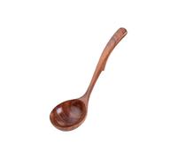 Cuillère de cuisine en bois robuste avec crochet de suspension, louche à soupe, ustensile convivial, ergonomique pour plats chauds