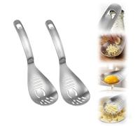 Cuillère de cuisine multifonction en acier inoxydable，2 Pcs | Cuillère ajourée et séparateur d'œufs : pour écraser, râper, égoutter, séparer les œufs et ouvrir des bouteilles