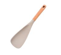 Cuillère de cuisine multifonction, idéale pour la cuisine et le service, louche et spatule en silicone pour ustensiles de cuisine antiadhésifs, cuillère à manche en bois pour mélanger, cuillère et