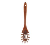 Cuillère de cuisson à poignée ergonomique en bois de 30 cm de longueur, pince à fourchette à spaghetti antiadhésive pour les cuisiniers à domicile et à usage professionnel cuillère à nouilles en bois