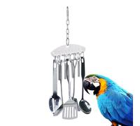 Cuillère de Jouets pour perroquets et Oiseaux, Jouet à Anneau à cuillère en Acier Inoxydable, Jouet Oiseau avec cuillère en Acier Inoxydable, pour mâcher Un conditionneur de Pointe P