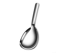 Cuillère de service en acier inoxydable 304 avec bol profond et design à fentes, grande louche de cuisine pour soupe, nouilles, riz, poignée ergonomique polie miroir sans couture pour un nettoyage
