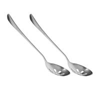 Cuillère de Service Petite 2 Pièces, en Acier Inoxydable | Servir et Égoutter les Aliments, Usage Familial et Banquet, Style Simple et Facile à Nettoyer