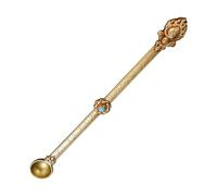 Cuillère décorative en métal traditionnel avec incrustations colorées en laiton Cuillères Bouddhas adaptées pour un usage religieux Artisanat fin