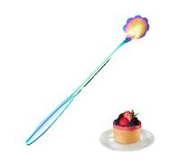 Cuillère dorée en acier inoxydable - Golden Flower Shape Mélanger Spoon - Rose Match Design Couvreries pour le thé, le café, le miel, la salade, les boissons et le dessert