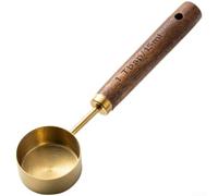 Cuillère Doseuse 15ml Acier Inoxydable Manche Noyer Naturel - Mesure Exacte pour Café Moulu et Thé - pour accessoire Cuisine pour robuste 14,7x3,5 cm(Golden 15ML)