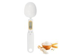 Cuillère Doseuse à Graduation, 0,1g - 500g, écran LCD, 4 unités de pesage, Balance Alimentaire Multifonctions de Cuisine, Convient aux poudres, particules minuscules la médecine, Les haricots (Blanc)