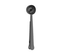 Cuillère doseuse à Grains de café en Acier Inoxydable Deux Un, Clip scellage Alimentaire Multifonctionnel, Sac, Gadget Cuisson(Black-1pcs)