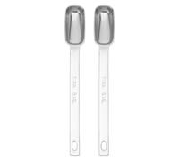 Cuillère Doseuse à Long Manche 5ml en Acier Inoxydable 2 Pièces | Portion Contrôlée, Prise en Main Confortable, pour Préparation Culinaire et Pâtisserie, Finition Argenté