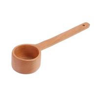 Cuillère Doseuse Café en Bois de Hêtre, Long Manche, Khaki | Bords Lisses, Usage Sûr, Ne Se Déforme ni Ne Se Fissure, pour Grains, Riz et Eau
