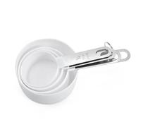 Cuillere Doseuse Cuillères/tasses multi-usages, outils de mesure, accessoires de cuisson PP, poignée en acier inoxydable/plastique, Gadgets de cuisine 4 pièces (Color : 4pc white cup, Size : 7.5G)