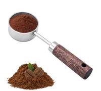 Cuillère doseuse en acier inoxydable 15 ml avec manche en bois - bois d'acacia, distributeur de poudre précis pour café, lait et thé, appareil de cuisine polyvalent, durable, manipulation confortable,