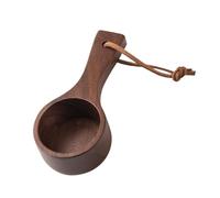 Cuillère doseuse en bois for poudre de grains café, noyer noir, hêtre, ustensiles cuisine(S-Walnut with string)
