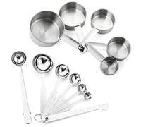 cuillere doseuse et Tasses à mesurer en measuring cups ,5 Cuillères à Mesurer,5 Tasses à Mesurer, Scoop avec Clip, 12PCS,Règle de Mesure, Doseurs Cuisine pour Sec et Liquide ingrédients