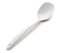 Cuillère droite - Fabriquée en mélamine classique blanche, légère et résistante, idéale pour un usage quotidien à table. Longueur : 25 cm.