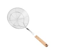 Cuillère écumoire en acier inoxydable avec poignée en bois - Passoire en fil d'araignée pour filtrer et frire - Ustensiles de cuisine - Cuillère à écumoire avec poignée en bois