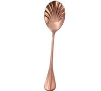 Cuillère élégante en acier inoxydable en forme de coquillage avec manche allongé pour desserts, crème glacée, cuillère à remuer, cuillère tendance à long manche