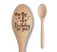 Cuillère en bois gravée pour 1er anniversaire de bébé | Accessoire photo parfait pour garçons et filles (My 1st Birthday)