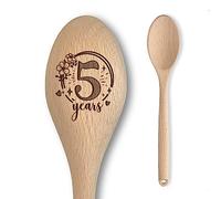Cuillère en bois gravée pour 5e anniversaire de mariage | Cadeau pour couple de 5e cinquième année | Cadeau de mariage parfait pour lui ou elle
