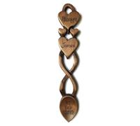 Cuillère en bois ornée de deux cœurs - personnalisable (noms et date)