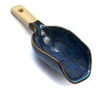 Cuillère en céramique fabriquée à la main | Petite pelle pour cuisiniers thé, café, épices | Cuillère à thé à maté unique en poudre, bleu