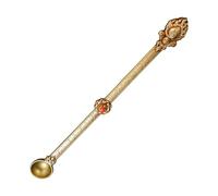 Cuillère en laiton tibétain faite à la main - Artisanat antique et design élégant pour cérémonies rituelles, décoration d'intérieur, praticiens de yoga,