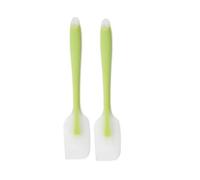 Cuillère en Silicone, manche résistant à la chaleur, spatule grattoir, mélangeur de beurre gâteau crème glacée, remuer for outil cuisine, ustensile 4 pièces(Green)