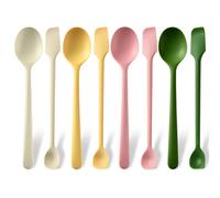 Cuillère en Silicone, petite cuillère à confiture, résistante à la chaleur, facile à nettoyer, cuillères à riz antiadhésives, ustensiles de table, outils de cuisine, 2/8 pièces 2Pcs Green
