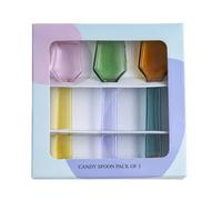 Cuillère en verre résistante à la pour glaces, yaourts, thé lait, cuillères à repas robustes et portables avec un joli design pour, cuillères résistantes à la