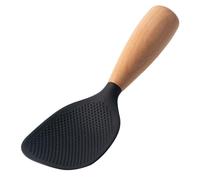Cuillère ergonomique en silicone avec manche en bois Cuillères à riz antiadhésives Pelles Fournitures de cuisine Ustensile de cuisine pour cuillère en silicone de qualité alimentaire