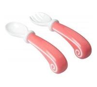 Cuillère et fourchette corail - badabulle G