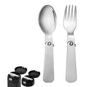 Cuillère et fourchette pour bocal alimentaire THERMOS FUNTAINER 283,5 g, ensemble de vaisselle multifonctionnel avec cuillère et fourchette de rechange en métal pour repas chauds, déjeuner,