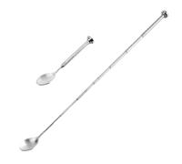 Cuillère extensible - Cuillère télescopique en acier inoxydable de 25 cm, long manche réglable, ustensile de mélange | voyage, pique-nique, barbecue, boisson, outil de cuisine, portable, léger