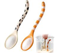 Cuillère fantaisie en forme d'anguille - Un ustensile de cuisine amusant et pratique. Design animal mignon pour cuisiner, pâtisser et préparer du café. Durable et facile à nettoyer. (2Pièce)