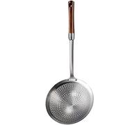 Cuillère fendue - 42,5 cm - En acier inoxydable 304 - Avec longue poignée en bois de rose - Pour cuisine, égoutter, rôtir